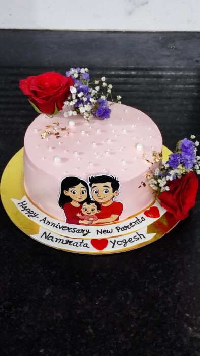 Strawberry anniversary cake