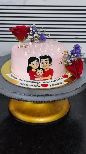 Strawberry anniversary cake
