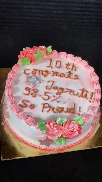 Congratulations cake for board exam.